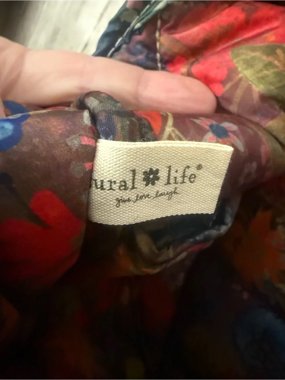 Natural Life Floral Quilted Shoulder Bag, Zip Closure, Pockets